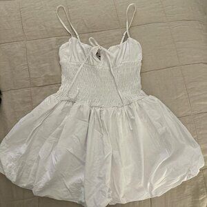 White Babydoll Mini Dress Zara